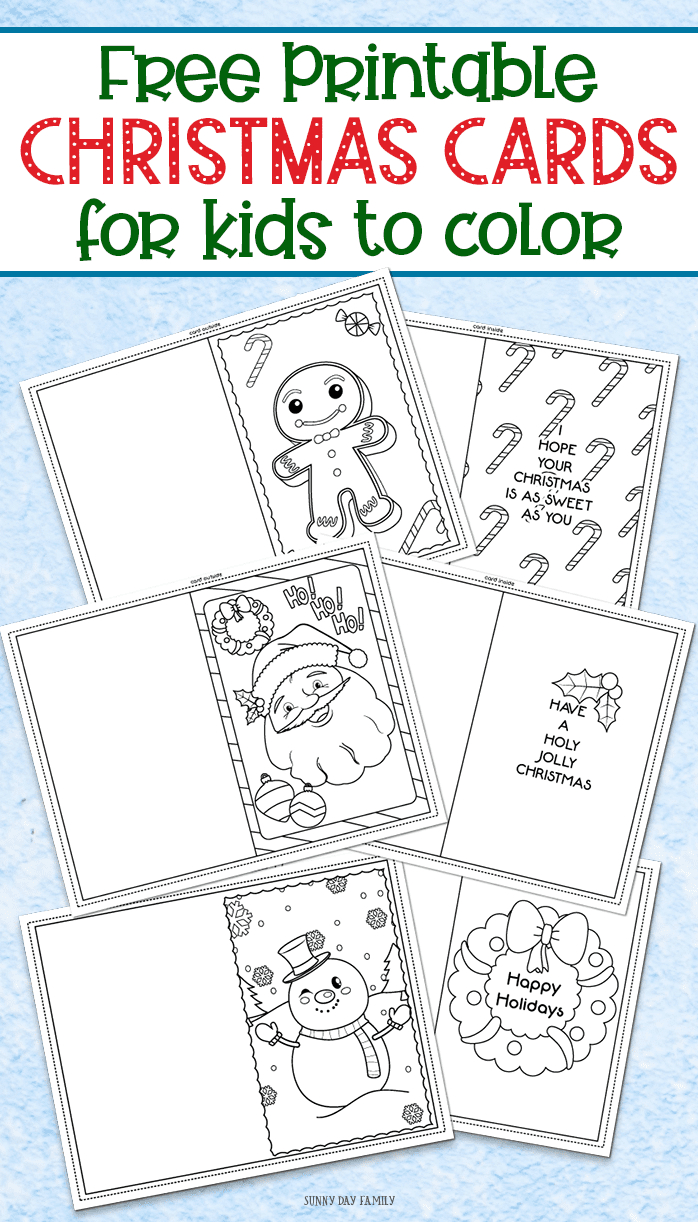 3 Free Printable Christmas Cards For Kids To Color | Sunny Day Family - Free Printable Cards To Color