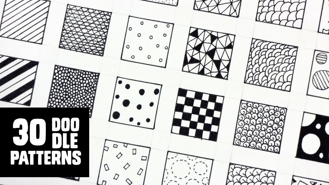 30 Patterns For Doodling / Filling Gaps - Free Printable Doodle Patterns