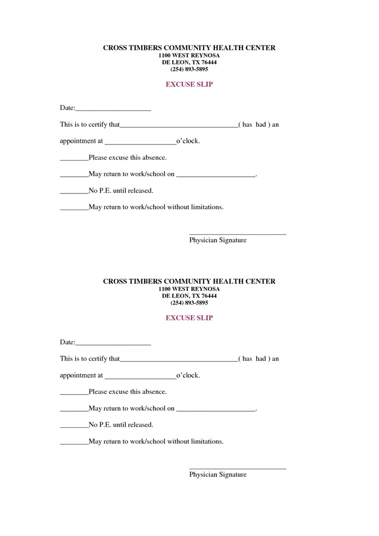 36 Free Fill-In-Blank Doctors Note Templates (For Work &amp;amp; School) - Free Printable Doctors Excuse For School