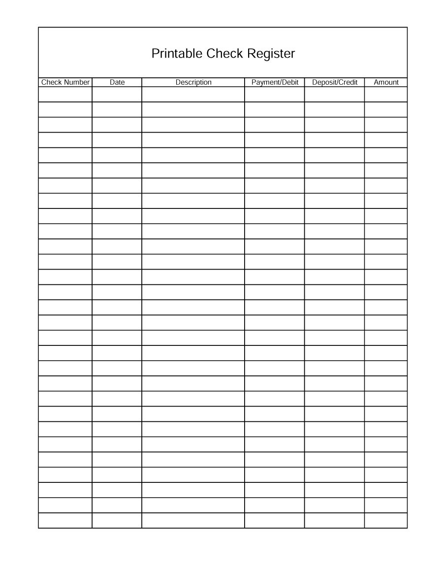 37 Checkbook Register Templates [100% Free, Printable] ᐅ Template Lab - Free Printable Checkbook Register