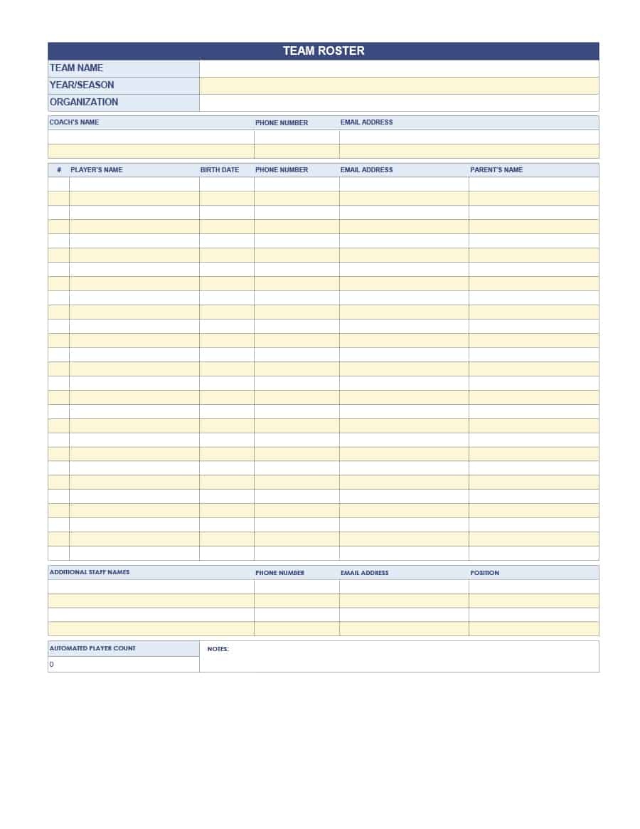 37 Class Roster Templates [Student Roster Templates For Teachers] - Free Printable Teacher Notes To Parents