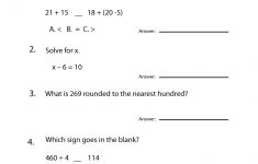 3Rd Grade Math Review Worksheet – Free Printable Educational – Free Printable 3Rd Grade Worksheets