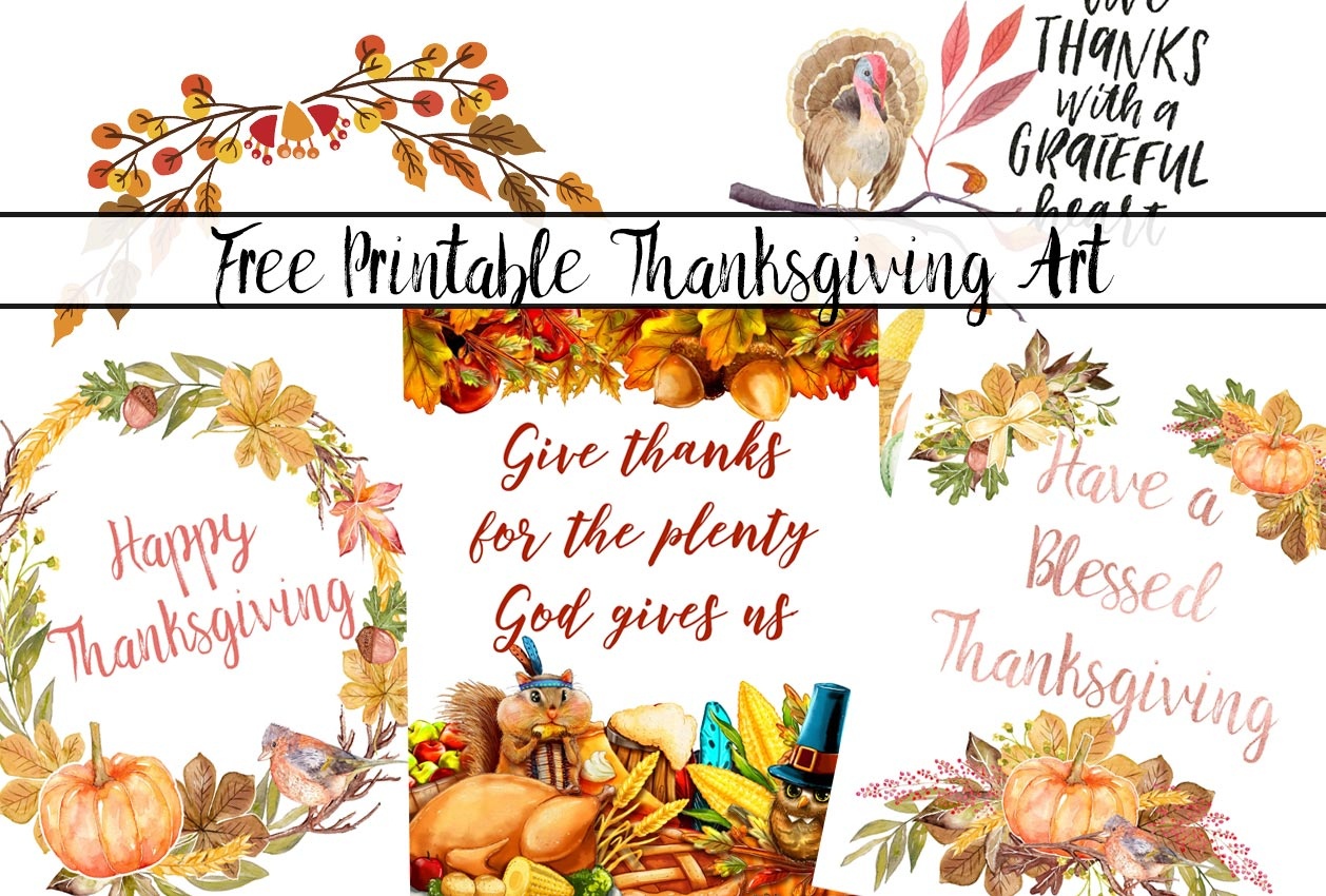 4 Gorgeous Free Printable Thanksgiving Wall Art Designs - Free Printable For Thanksgiving
