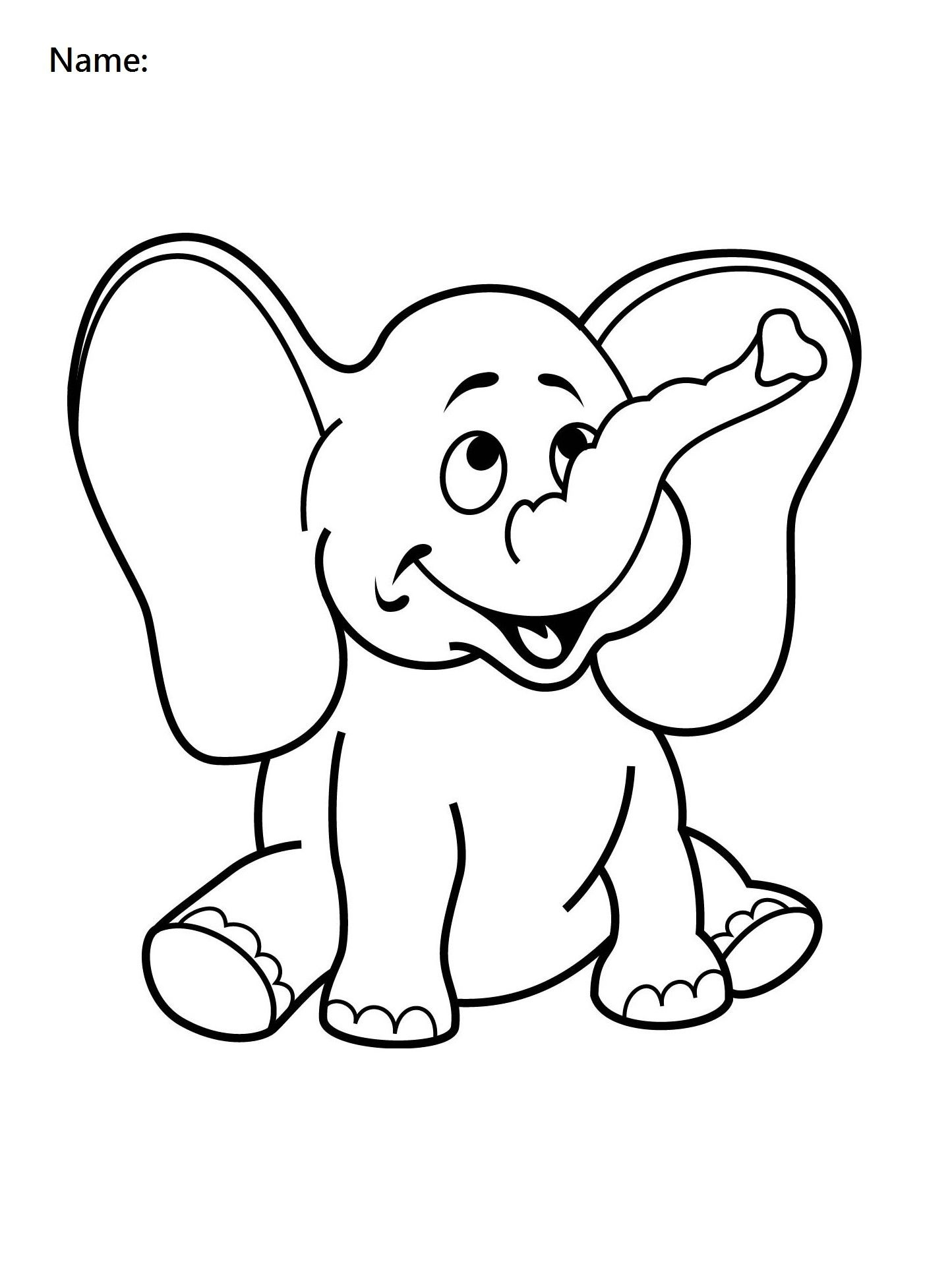 4 Year Old Worksheets Printable Coloring Elephant | Preschool - Free Printable Coloring Pages For 2 Year Olds