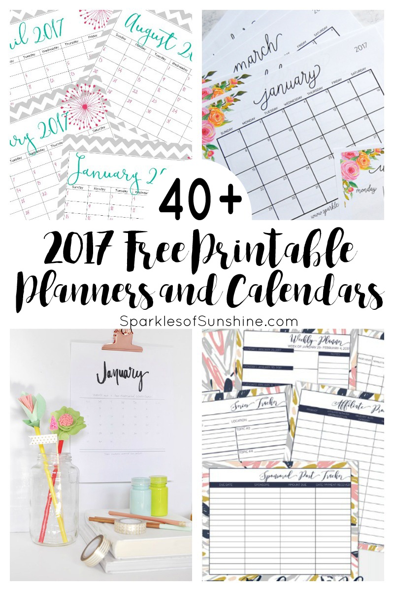 40+ Awesome Free Printable 2017 Calendars And Planners - Sparkles Of - Free Printable Agenda 2017
