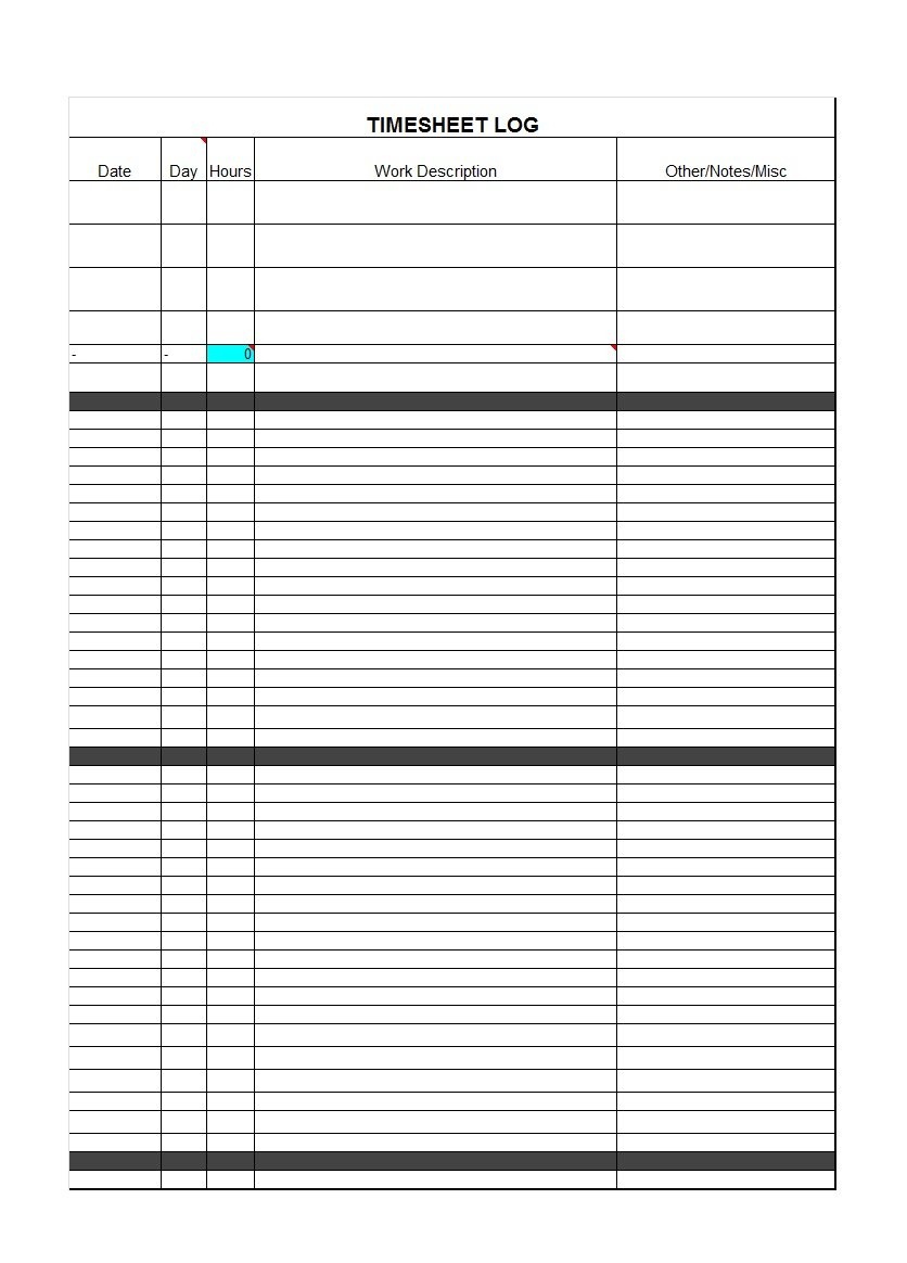 40 Free Timesheet / Time Card Templates ᐅ Template Lab - Free Printable Community Service Log Sheet
