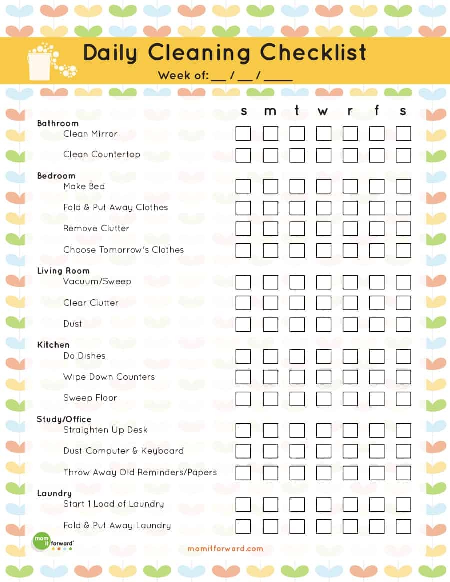 40 Printable House Cleaning Checklist Templates ᐅ Template Lab - Free Printable Housework Checklist