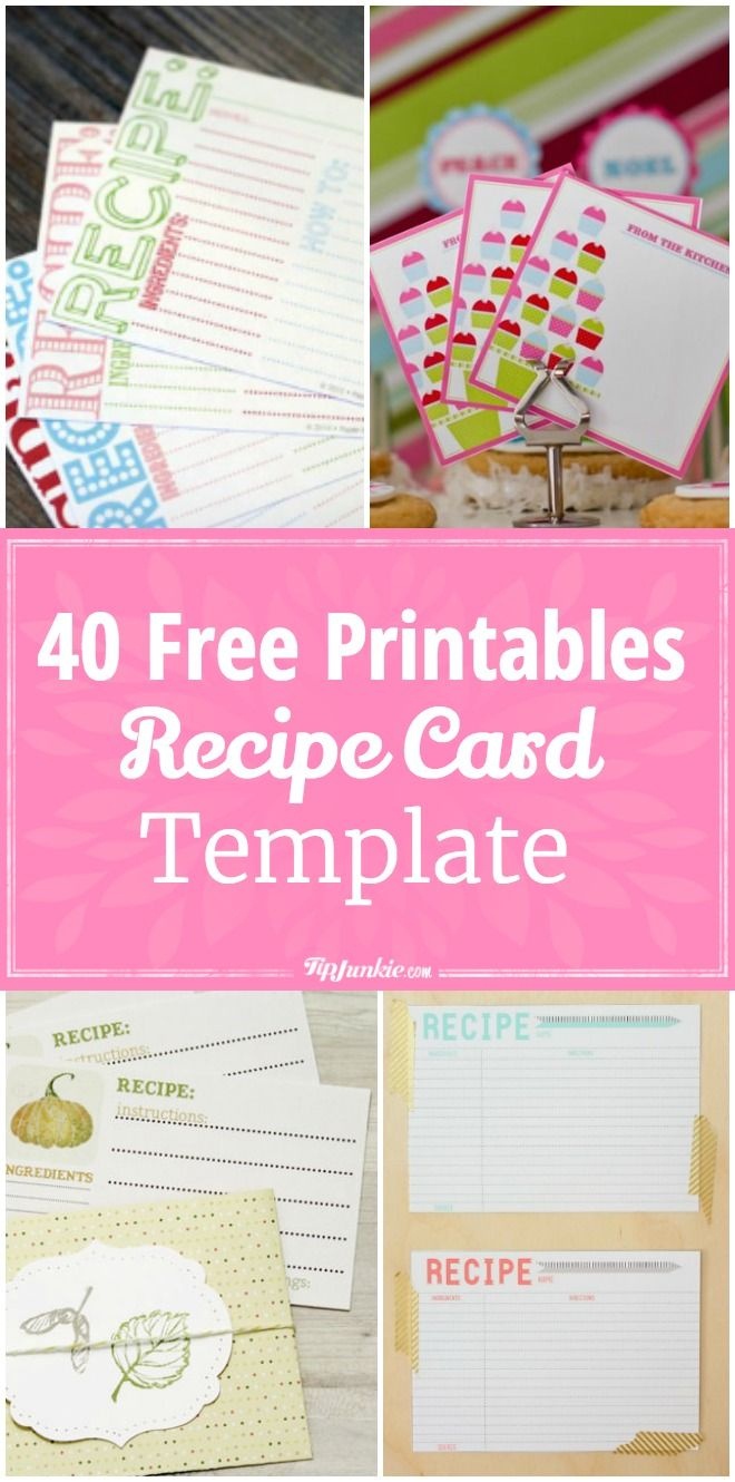 40 Recipe Card Template And Free Printables | Printables | Printable - Free Printable Recipe Cards