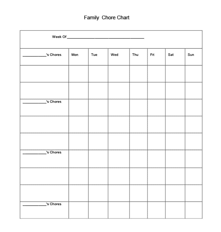 43 Free Chore Chart Templates For Kids ᐅ Template Lab - Charts Free Printable