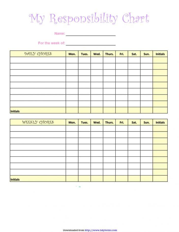 Free Editable Printable Chore Charts