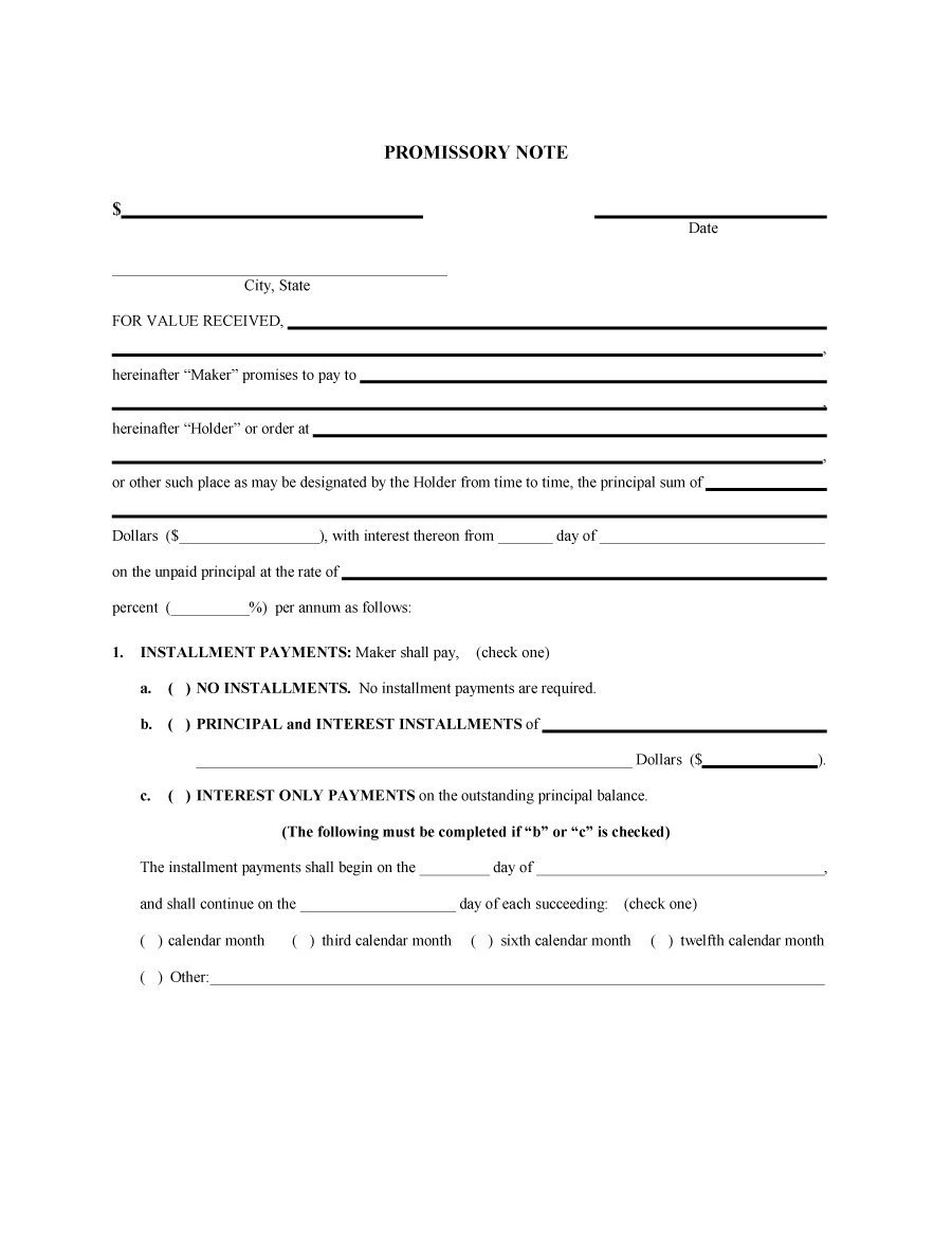45 Free Promissory Note Templates &amp;amp; Forms [Word &amp;amp; Pdf] ᐅ Template Lab - Free Printable Promissory Note Template