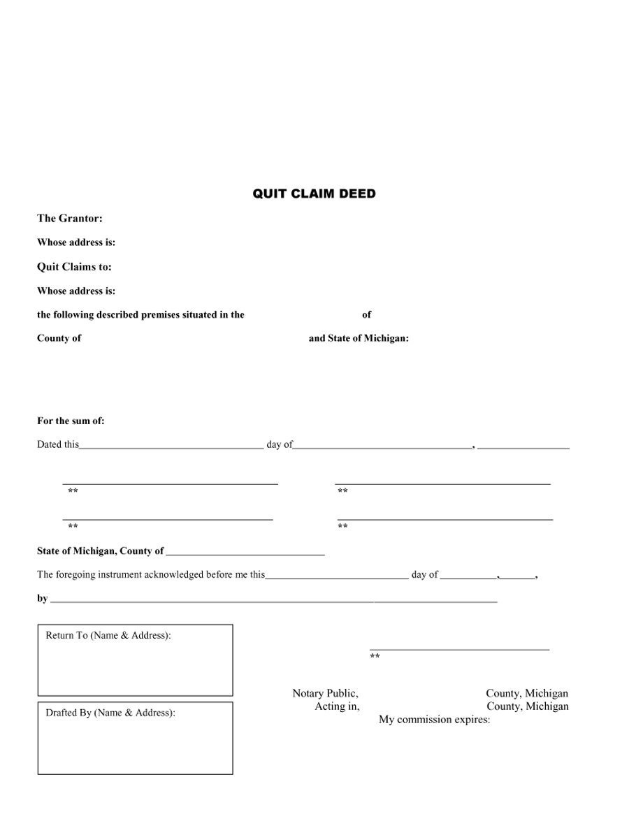 46 Free Quit Claim Deed Forms &amp;amp; Templates ᐅ Template Lab - Free Printable Quit Claim Deed Form