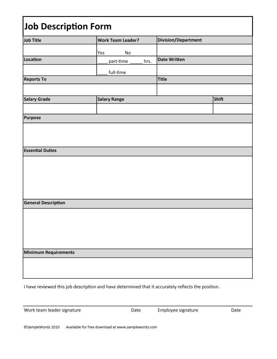 47 Job Description Templates &amp;amp; Examples ᐅ Template Lab - Free Printable Job Description Template