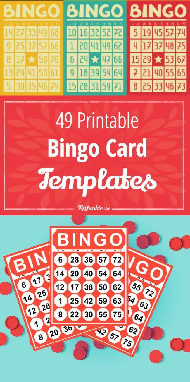 49 Printable Bingo Card Templates – Tip Junkie - Free Printable Bingo Cards With Numbers