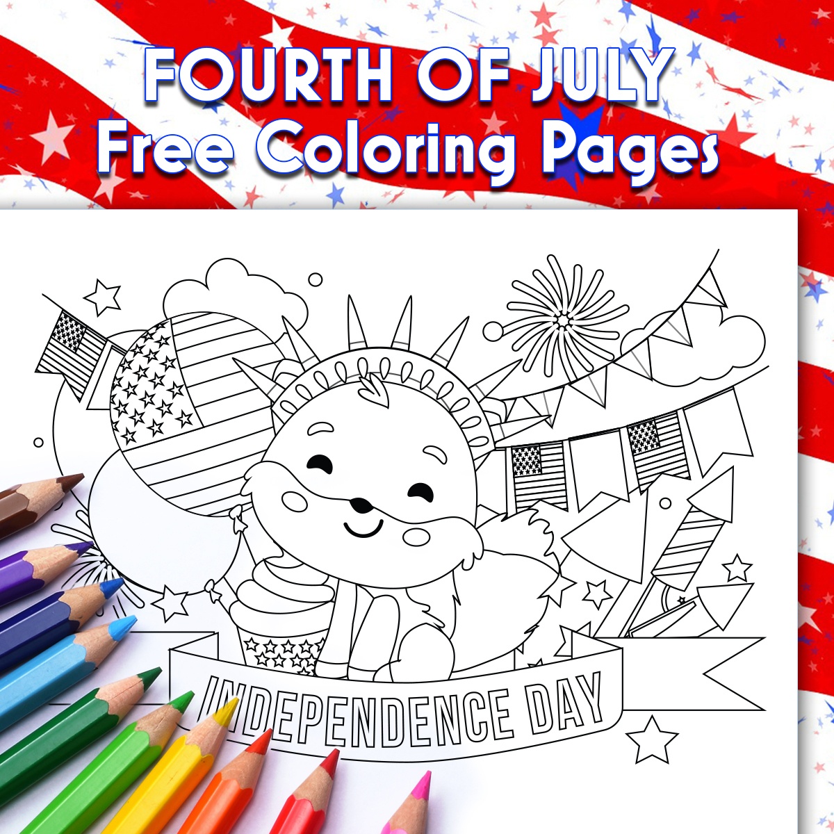 4Th Of July - Free Coloring Printables - Thank You, Me - Free Printable 4Th Of July Stationery