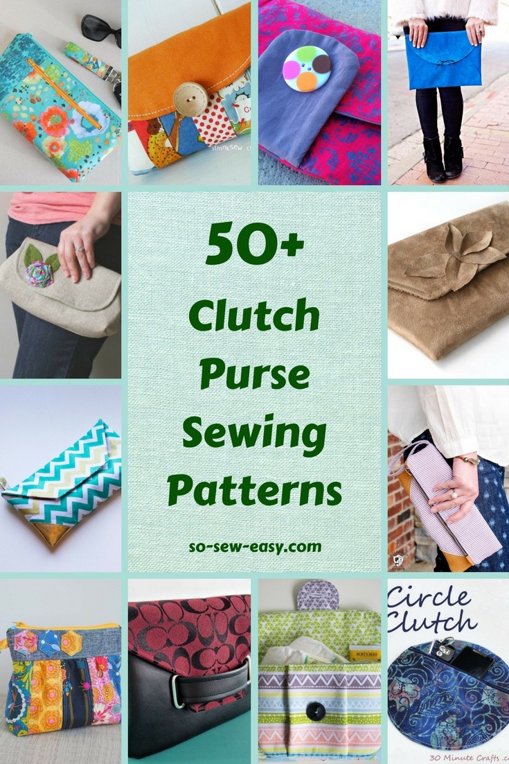 50+ Free Clutch Purse Sewing Patterns - So Sew Easy - Free Printable Purse Patterns To Sew