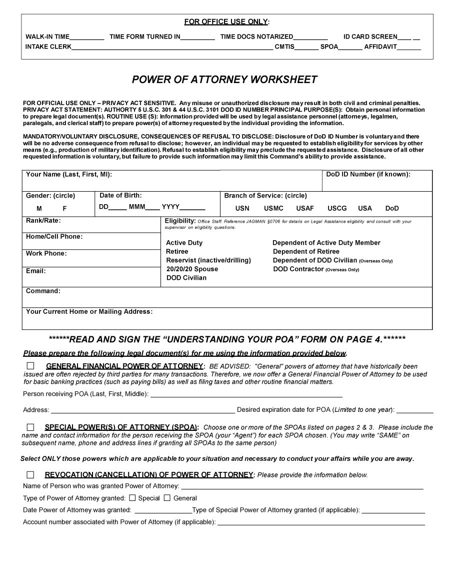 Free Printable Power Of Attorney Free Printable A To Z