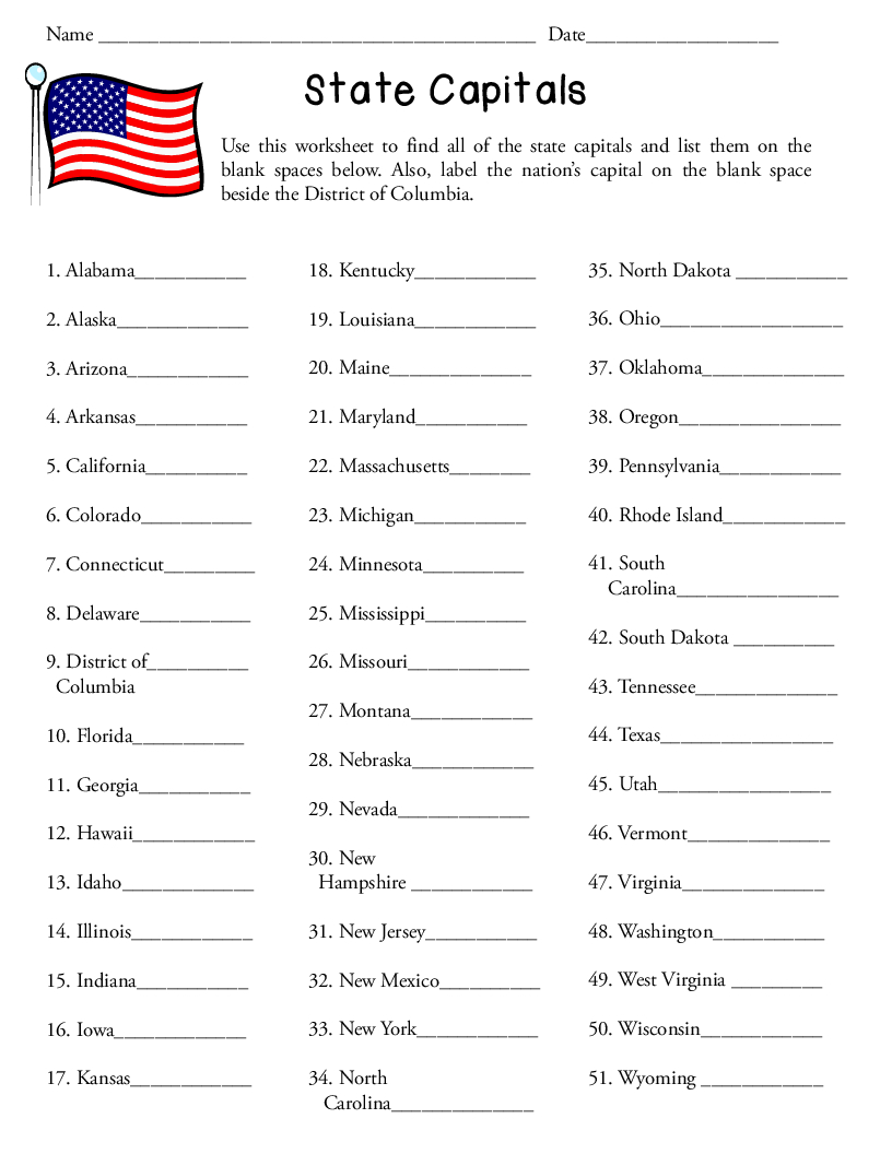 us-states-and-capitals-worksheet