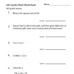 6 Grade Math Worksheets | Sixth Grade Math Practice Worksheet   Free   Free Printable Math Worksheets For 6Th Grade