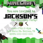 8 Best Images Of Minecraft Party Invitation Printable Template   Free Printable Minecraft Birthday Party Invitations Templates