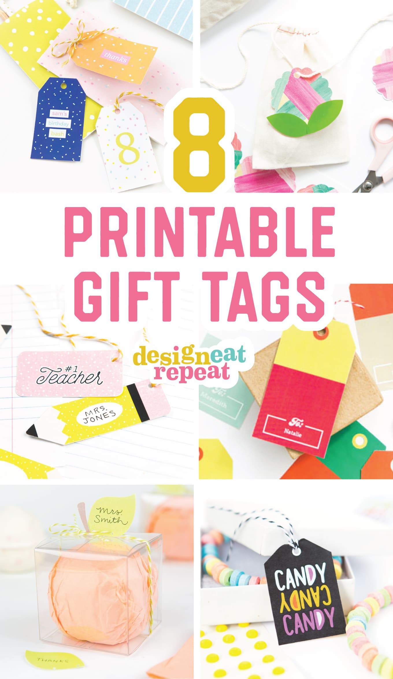 8 Colorful &amp;amp; Free Printable Gift Tags For Any Occasion! - Free Printable Birthday Tags