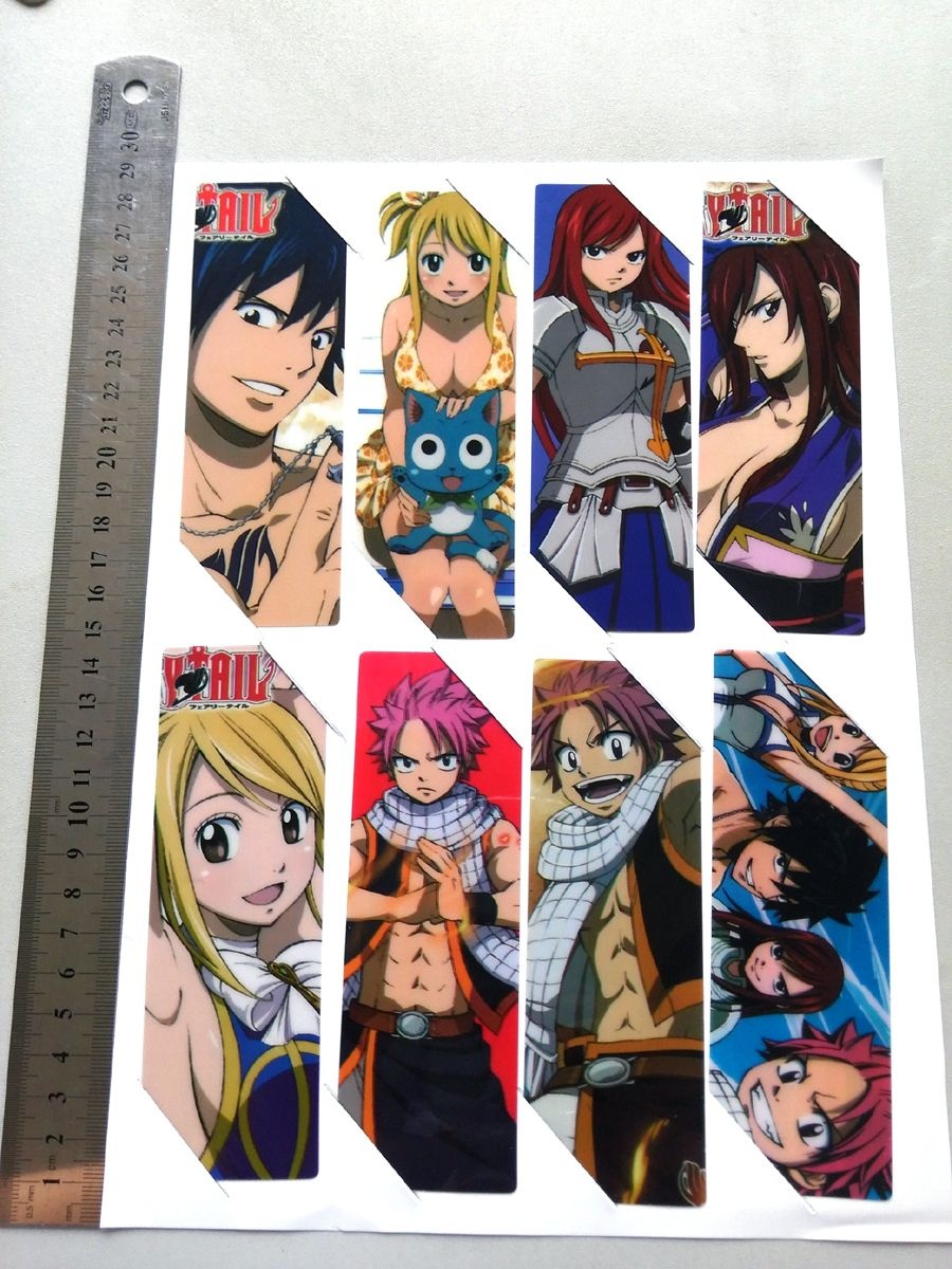 8Pcs/set Pvc Anime Bookmarks Printed With Anime Fairy Tail Natsu - Anime Bookmarks Printable For Free