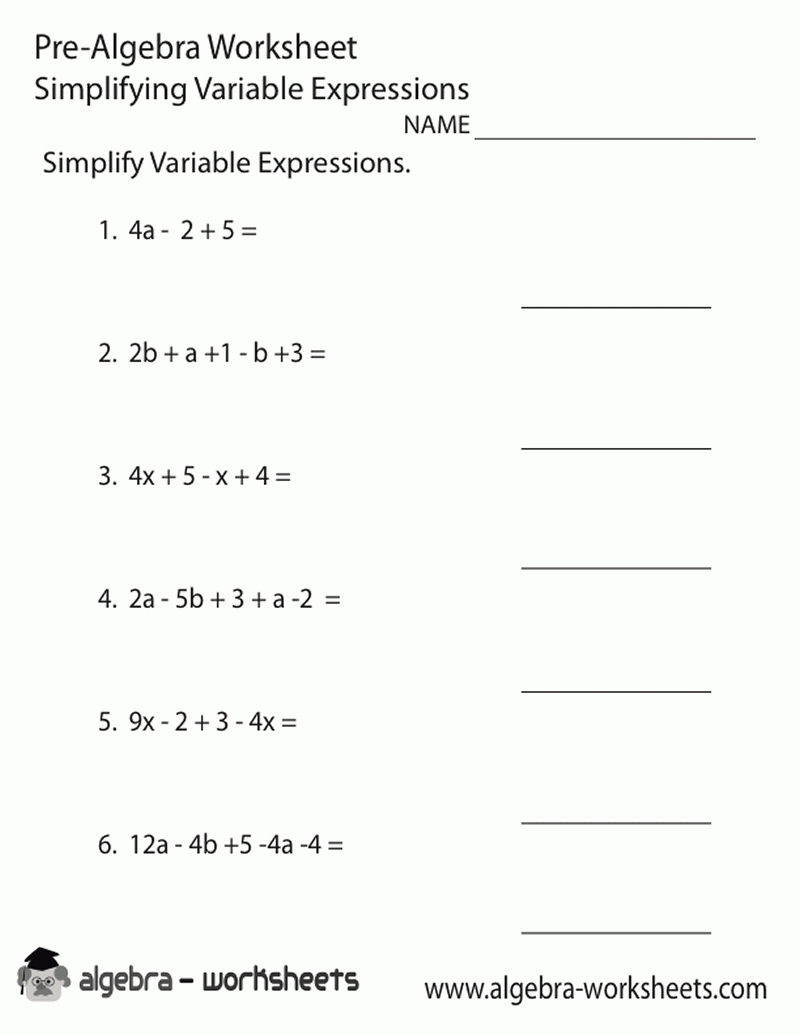 8Th Grade Math Worksheets Algebra - Google Search | Projects To Try - Free Printable Math Worksheets For 6Th Grade