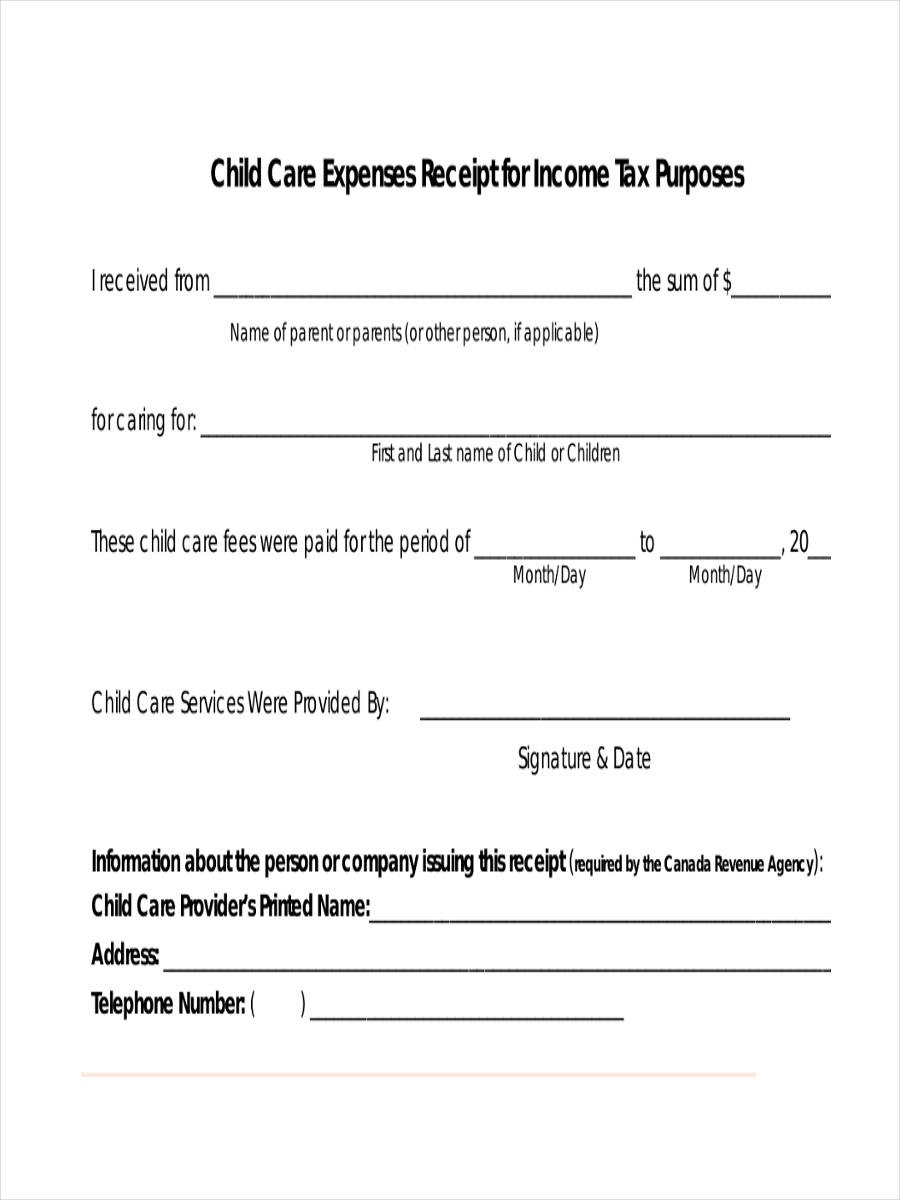 9 Daycare Receipt Examples Samples Examples Free Printable Daycare Receipts Free