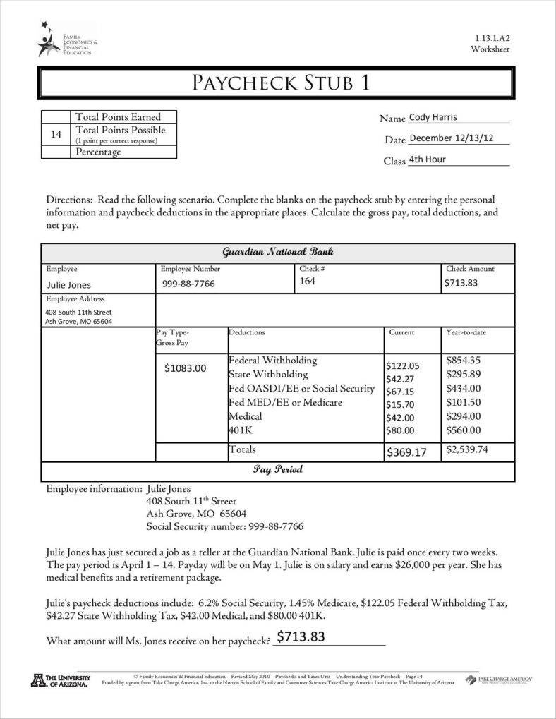 9+ Free Pay Stub Templates Word, Pdf, Excel Format Download | Free - Free Printable Paycheck Stubs
