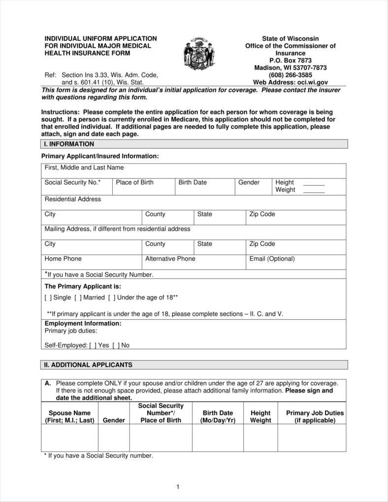 9+ Insurance Application Form Templates - Free Pdf Format Download - Free Printable Business Credit Application Form