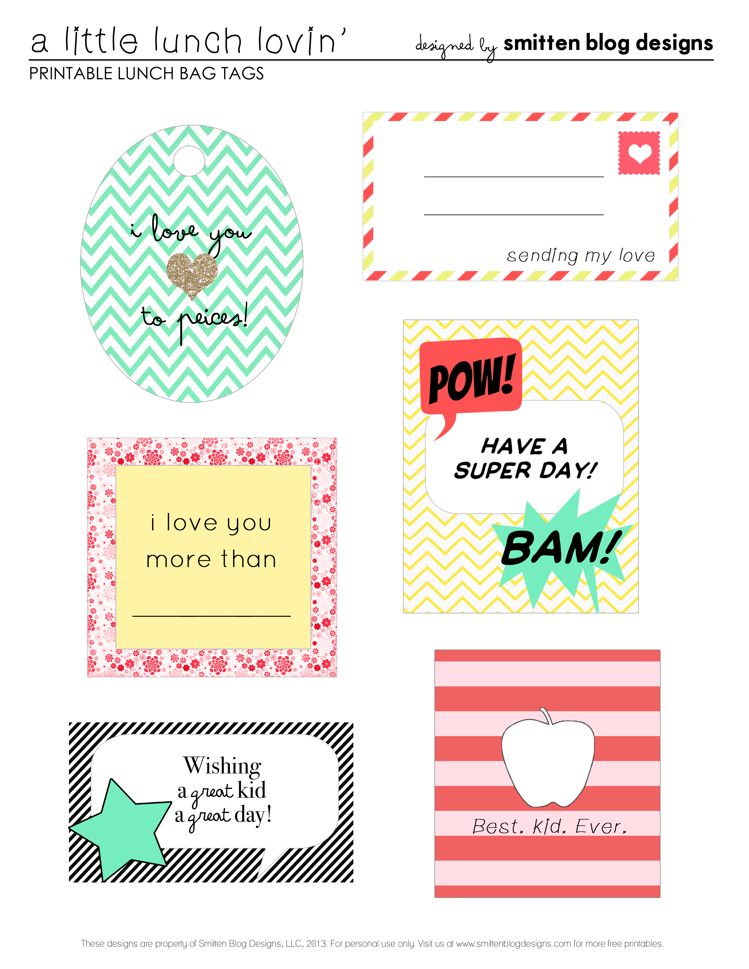 A Little Lunch Lovin&amp;#039;-Lunch Notes Free Back-To-School Printable - Free Printable School Notes