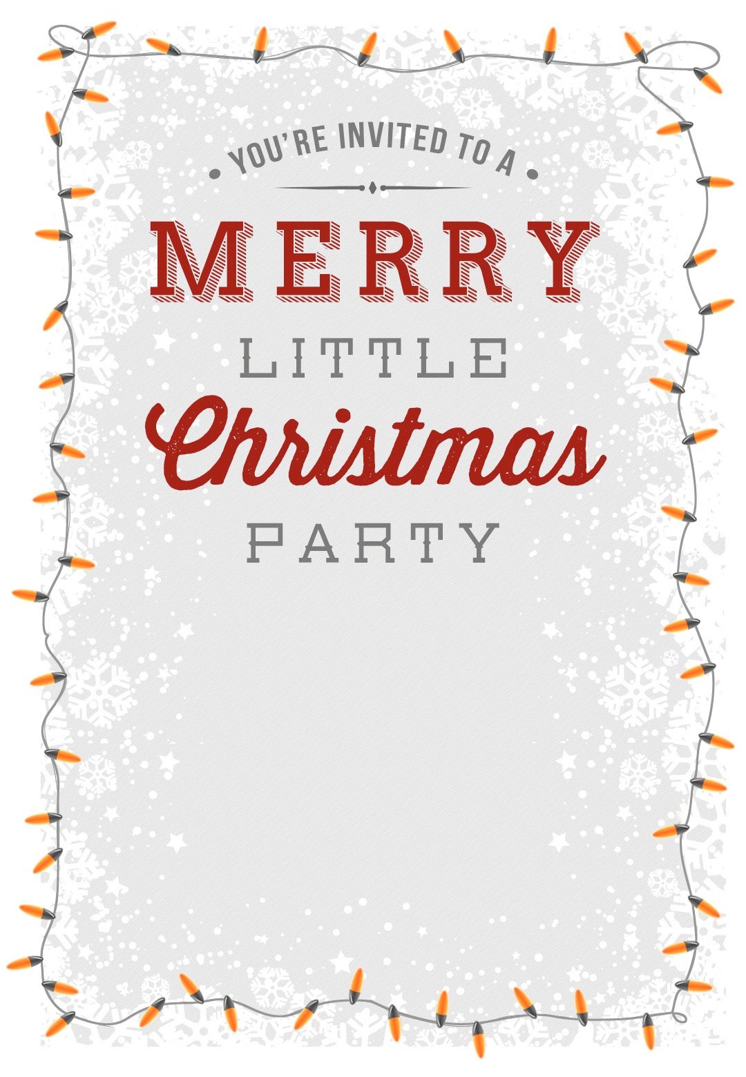 A Merry Little Party - Free Printable Christmas Invitation Template - Holiday Invitations Free Printable