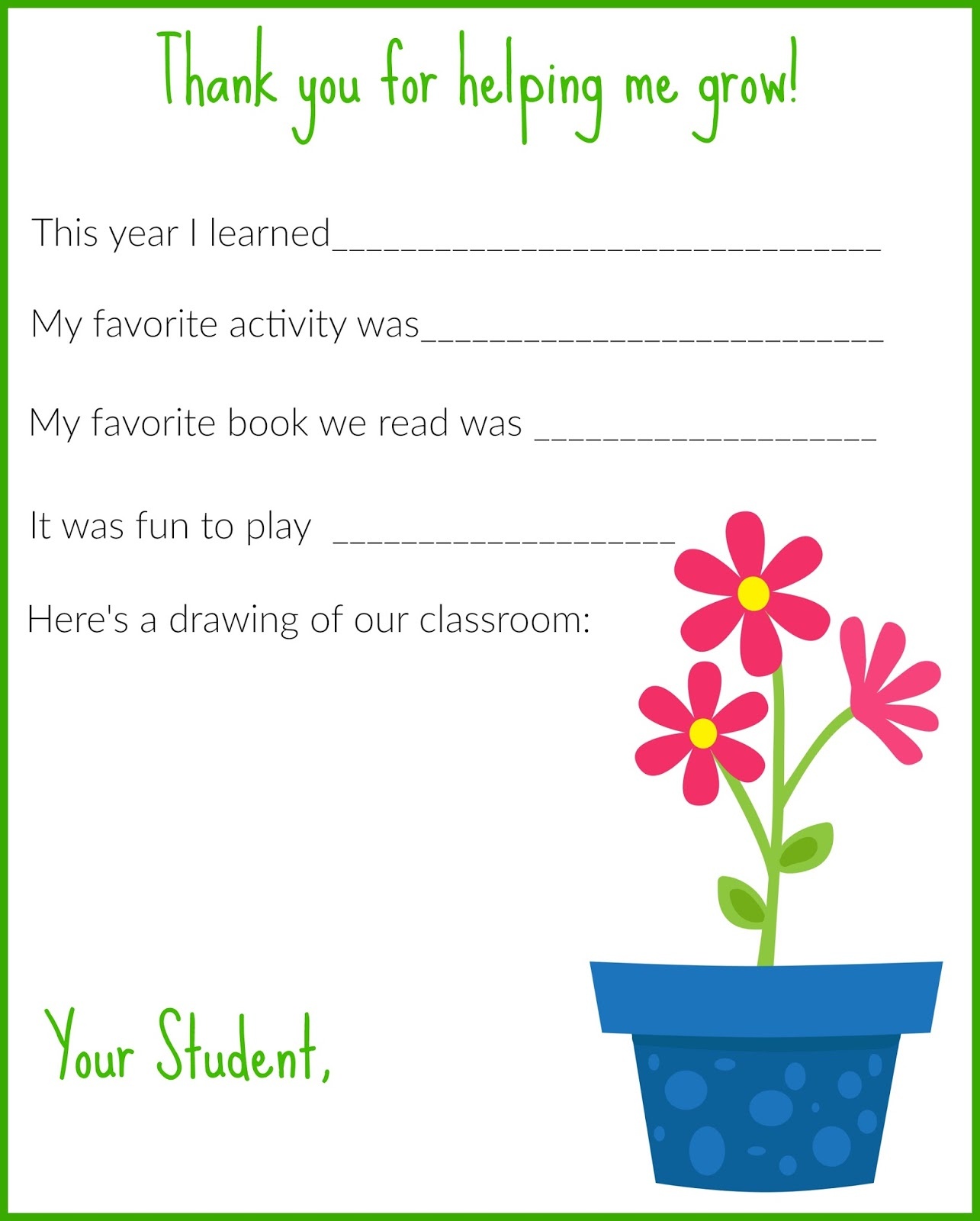 A Thank You Letter For Teachers {Free Printable} - The Chirping Moms - Free Printable Thank You Cards For Teachers