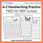 A Z Handwriting Practice No Prep Worksheets For Learning Letters   Free Printable Handwriting Sheets For Kindergarten