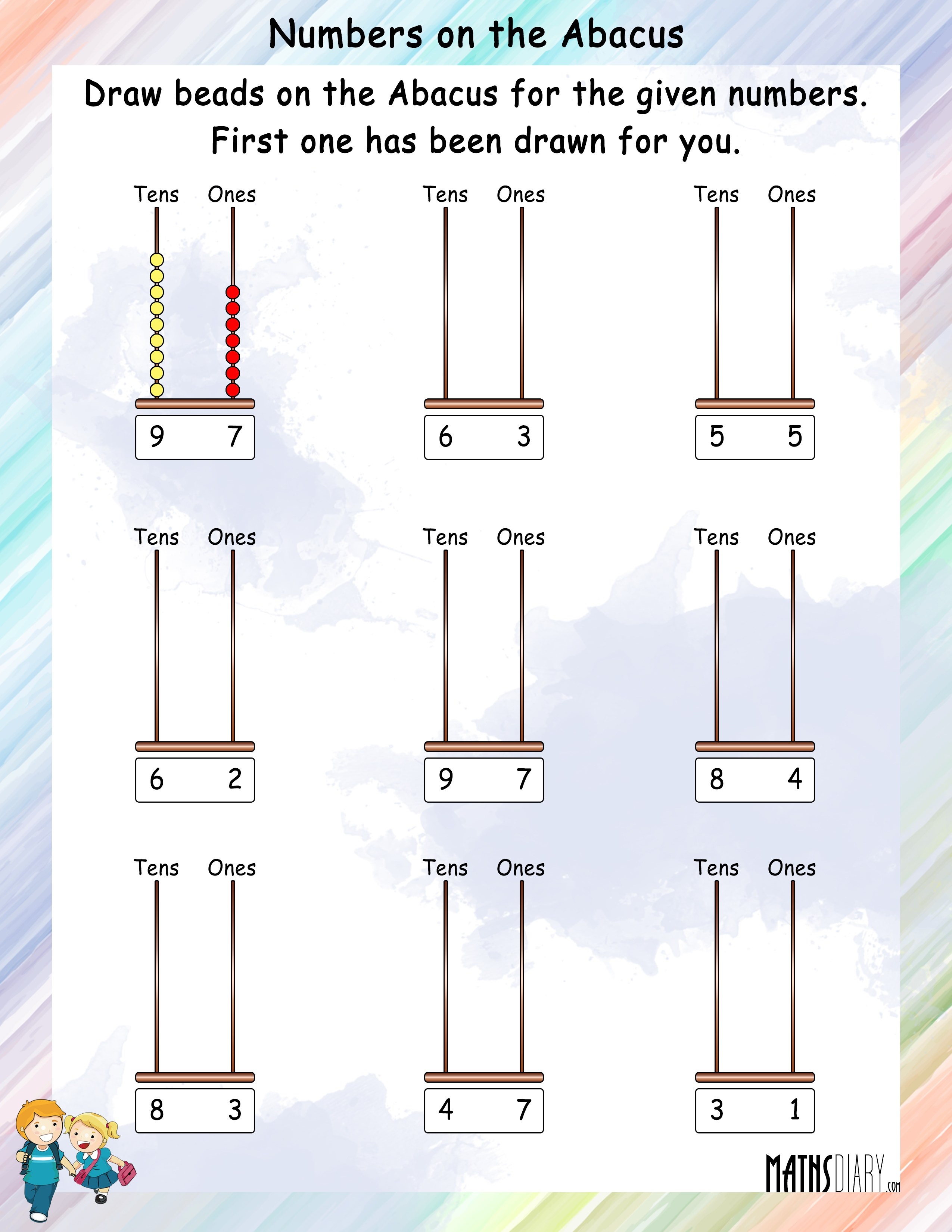 Abacus – Grade 1 Math Worksheets - Free Printable Abacus Worksheets