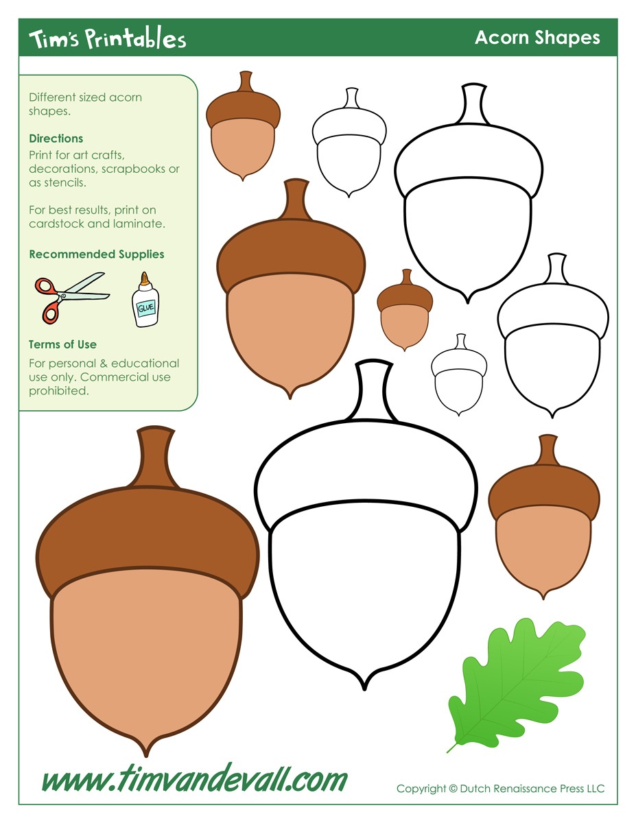 Free Printable Acorn Craft