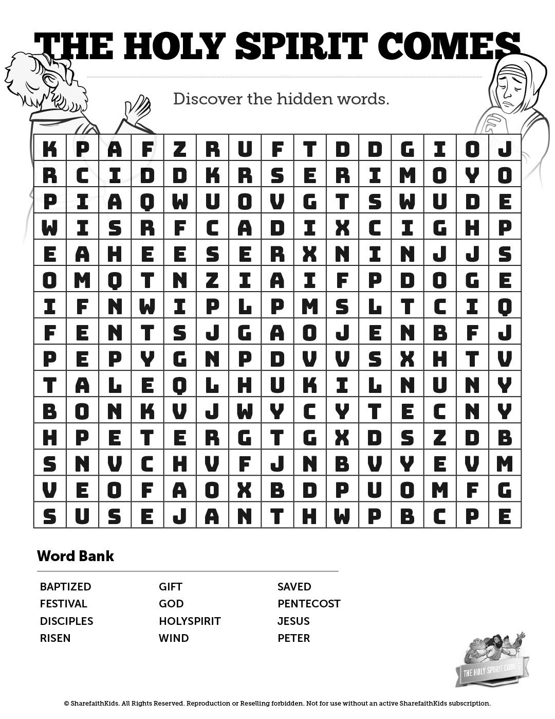 Acts 2 The Holy Spirit Comes Bible Word Search Puzzles: If Your Kids - Christian Word Search Puzzles Free Printable