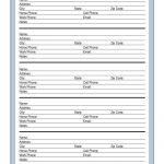 Address Book Entry Printable For A Family Or Household Binder   Free Printable Address Book Pages