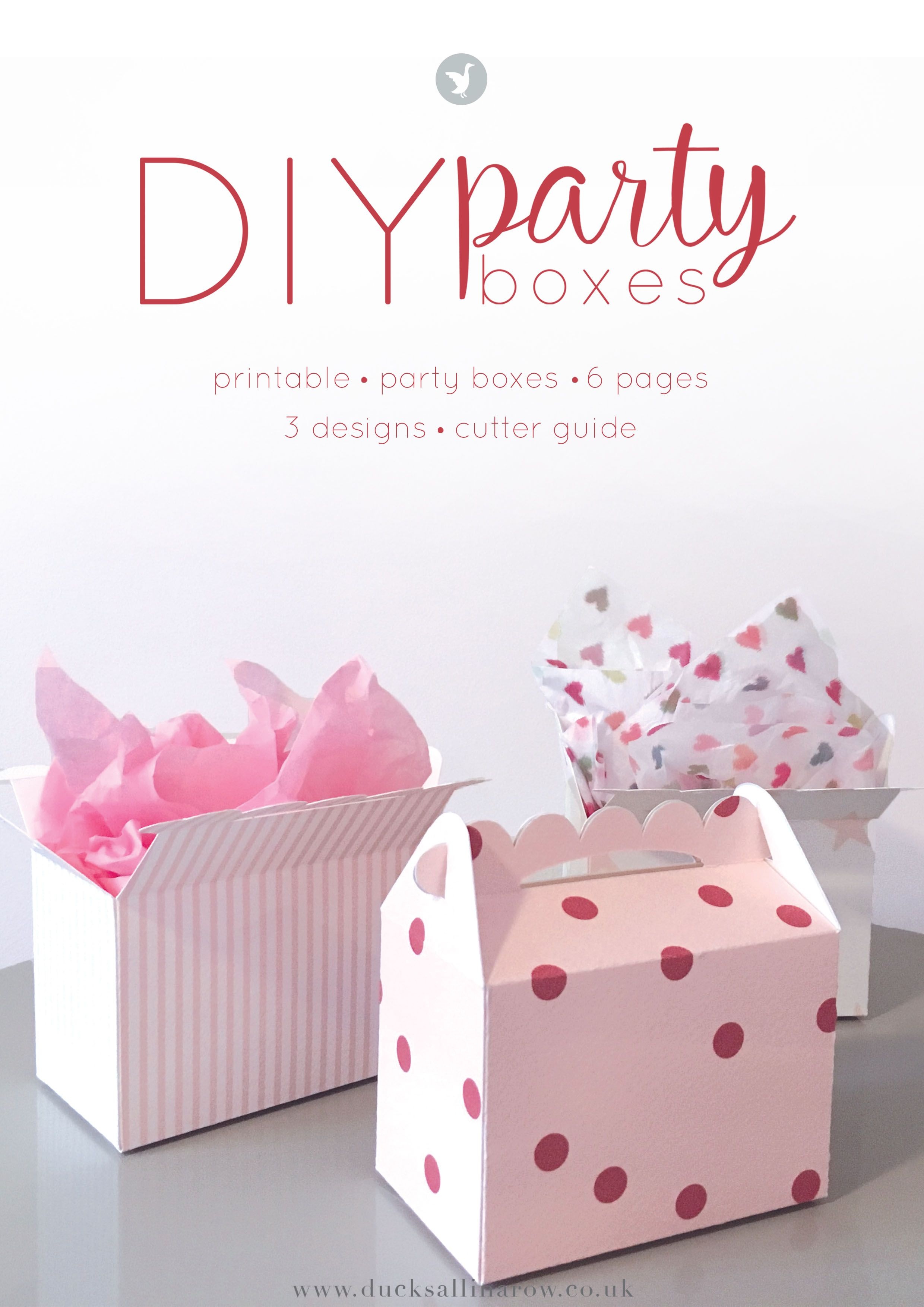 Adorable Diy Party Boxes - Free Printables | Gift Wrapping Ideas - Printable Box Templates Free Download