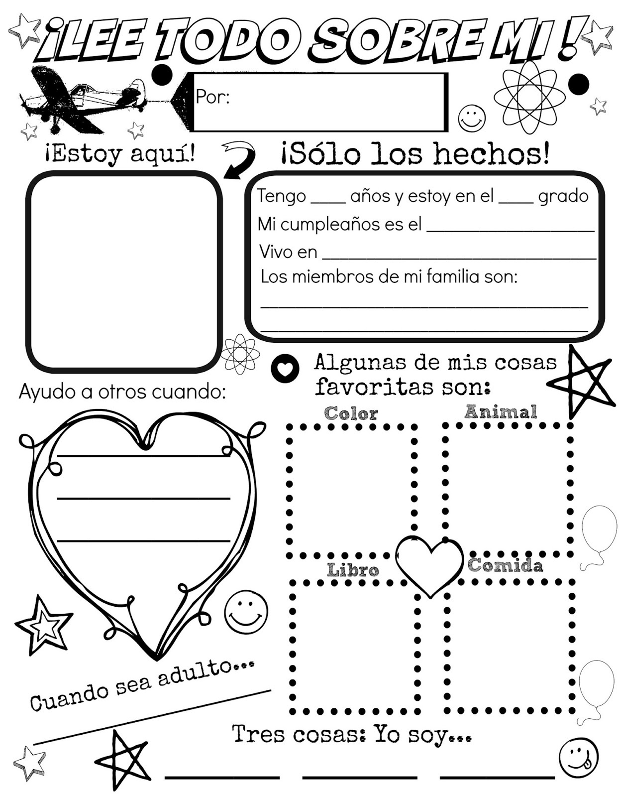 All About Me {Free Spanish Printable} | Discovering The World - Free Printable Spanish Books