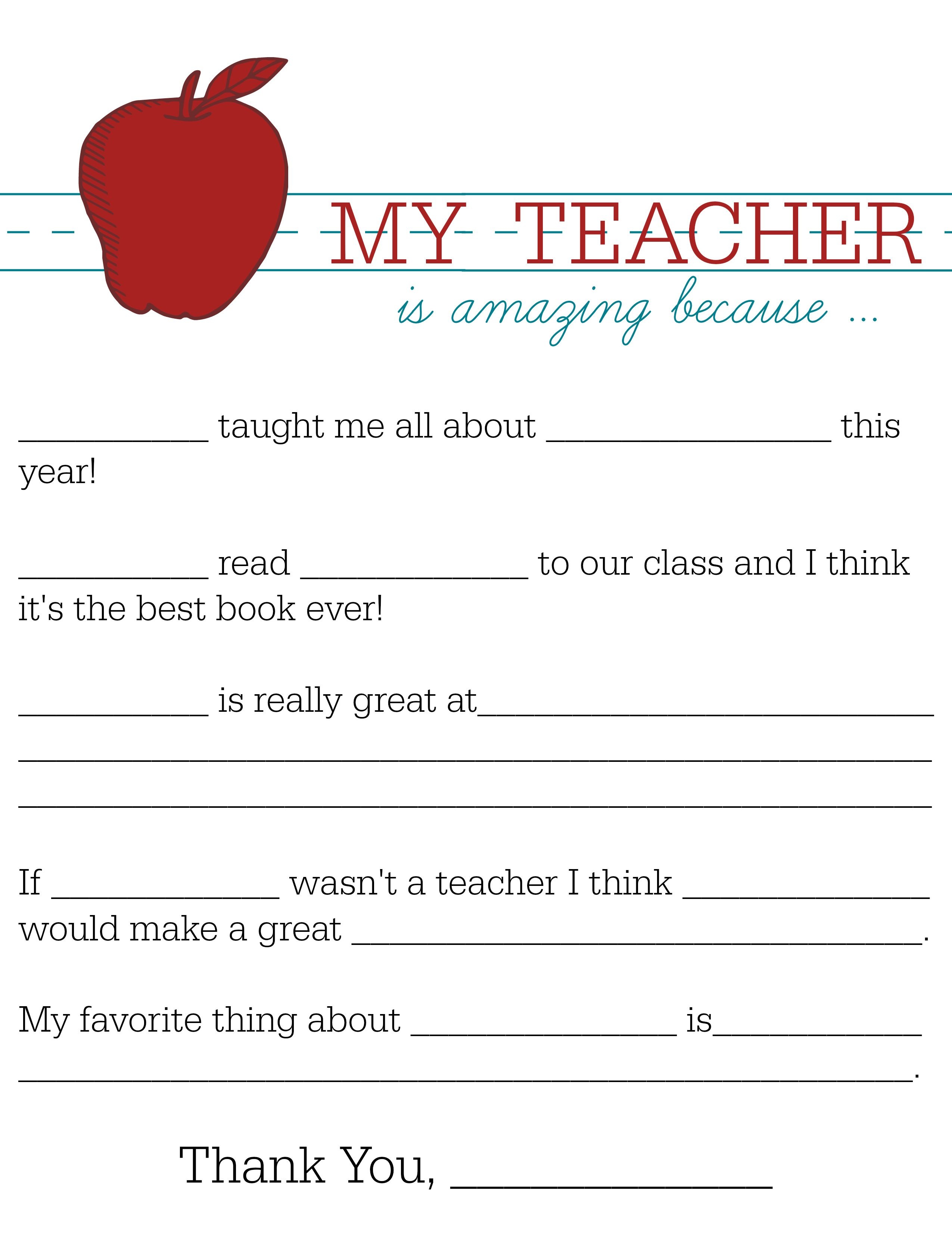 All About My Teacher | Parents: Raise A Reader Blog | Teacher - Free Printable Teacher Notes To Parents