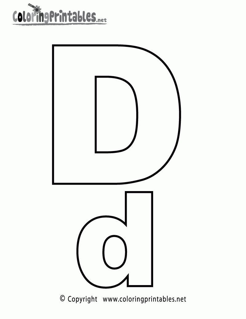 Alphabet Letter D Coloring Page - A Free English Coloring Printable - Free Printable Alphabet Letters To Color