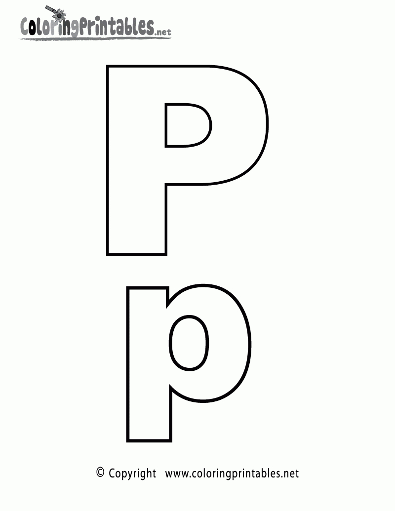 Alphabet Letter P Coloring Page - A Free English Coloring Printable - Free Printable Alphabet Letters To Color