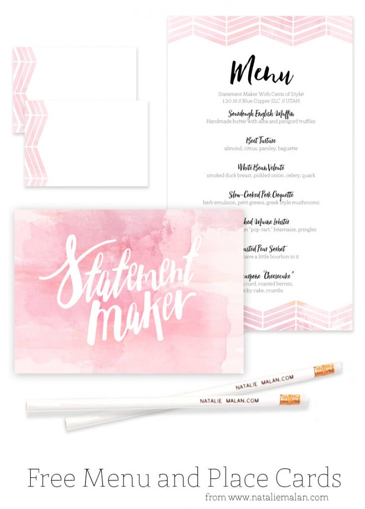 Free Printable Place Cards
