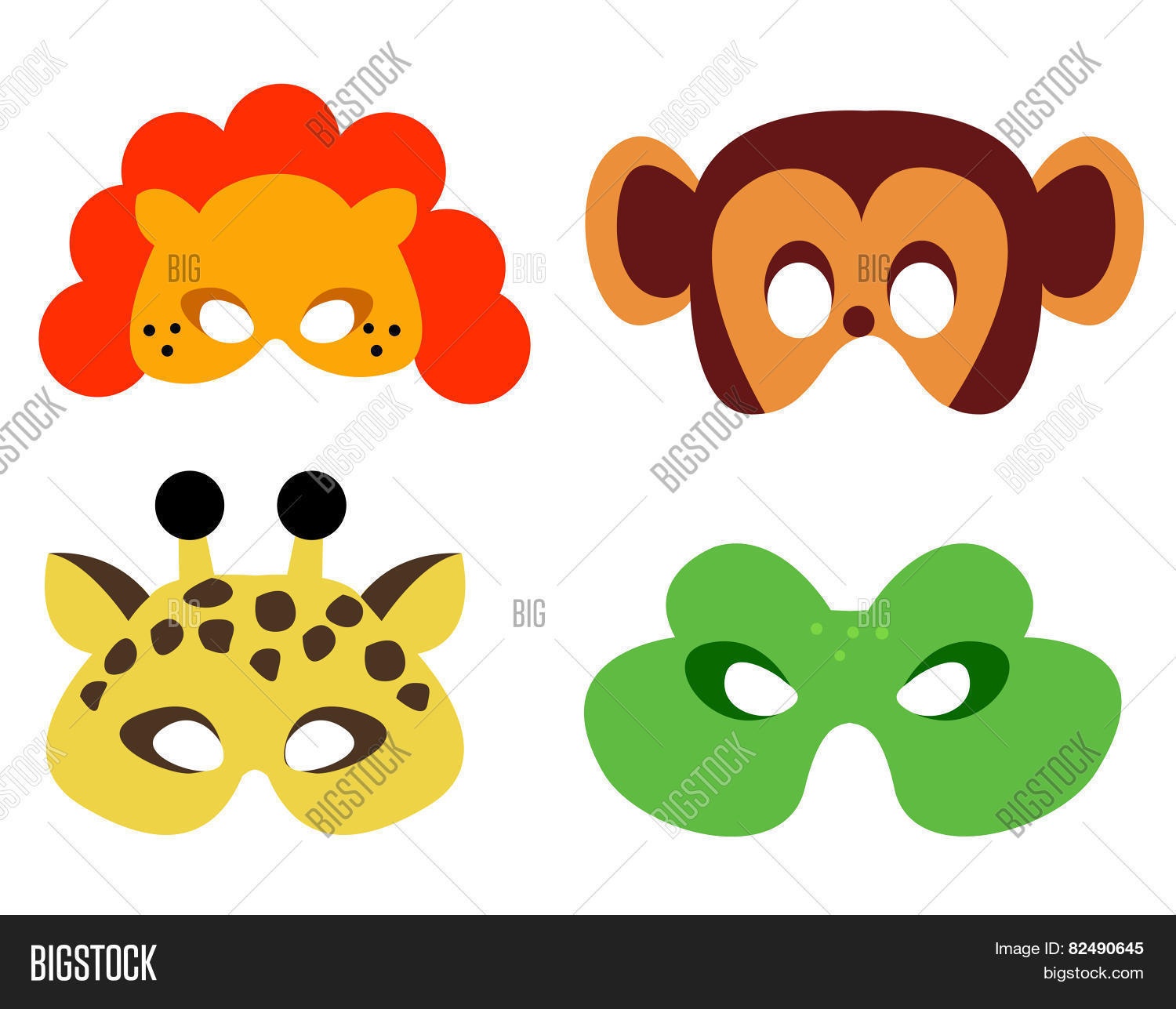 Animal Mask Printable Image &amp;amp; Photo (Free Trial) | Bigstock - Animal Face Masks Printable Free