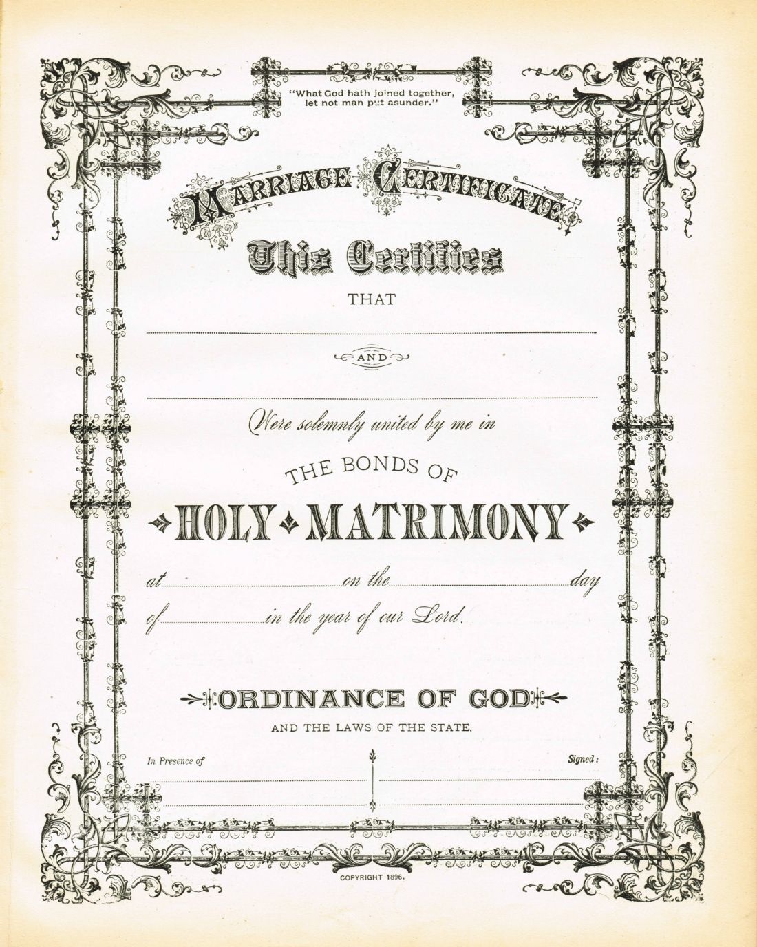 Antique Certificate Of Marriage Printable | English Wedding Project - Free Printable Wedding Certificates