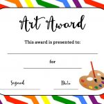 Art Award Certificate (Free Printable) | Art | Art Classroom   Free Printable Camp Certificates