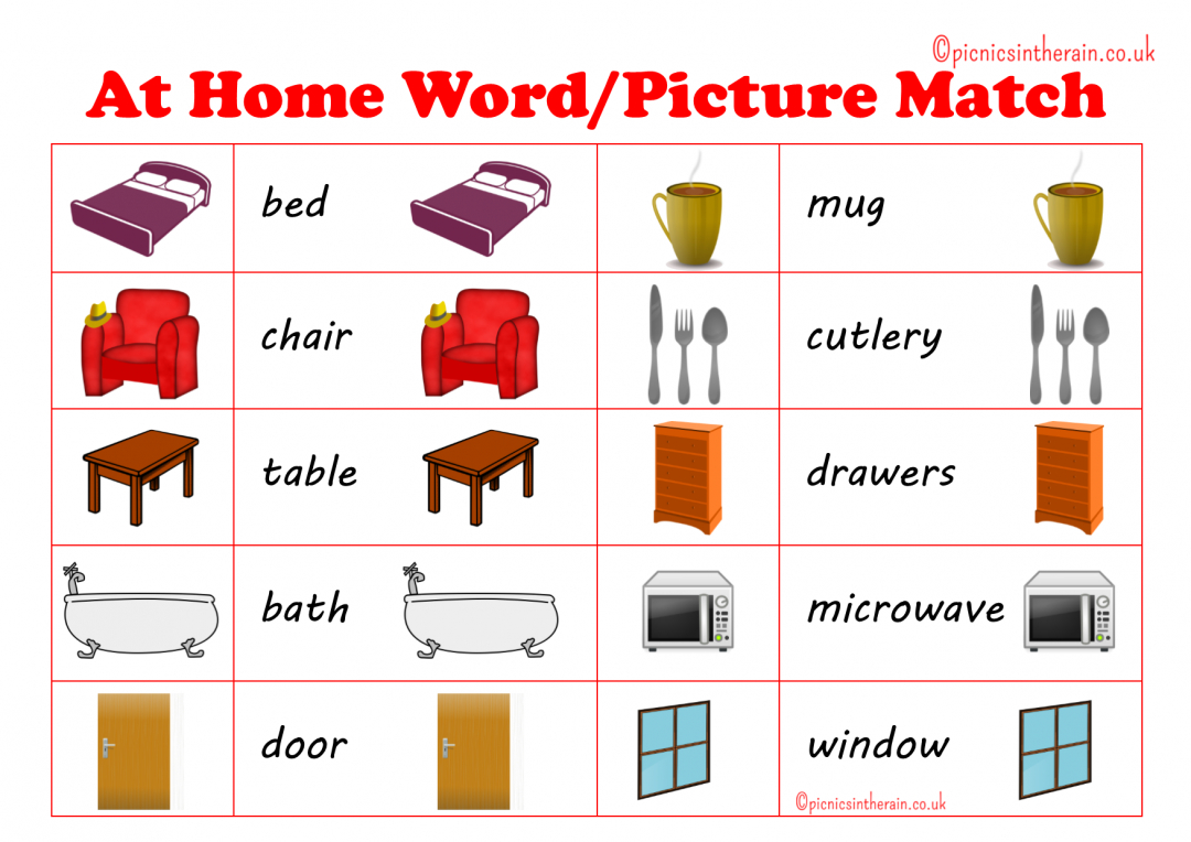 At Home Word/picture Match Game With Free Printable - Picnics In The - Free Printable Matching Cards