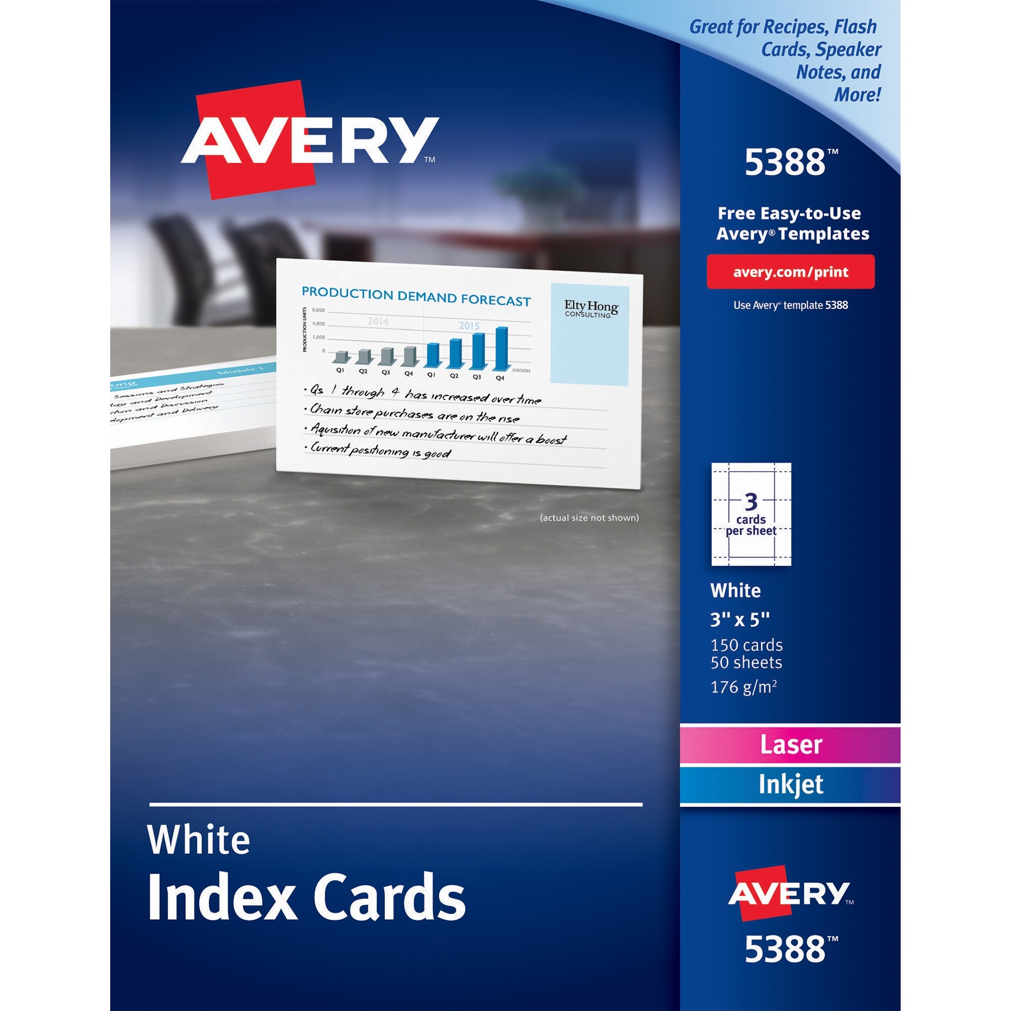 Avery Unruled Index Cards For Laser And Inkjet Printers, 3 X 5 - Free Printable Index Cards