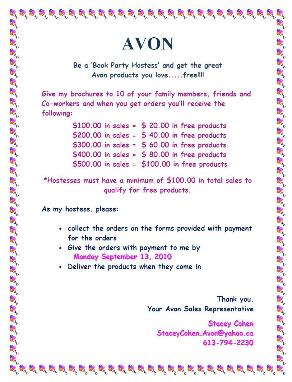 Avon Party Hostess$ | Avon | Avon, Avon Brochure, Avon Party Ideas - Free Printable Avon Flyers